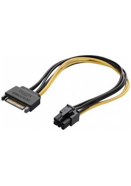 Sata 15 Pin Erkek To 6 Pin VGA Power Kablo 6 Pin Ekran Kartı Güç Kablosu