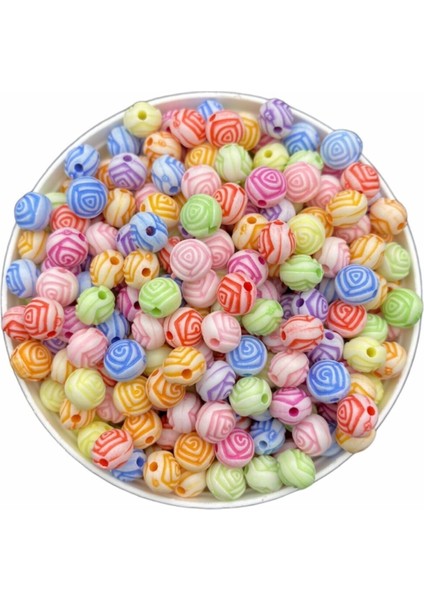 Pastel Gül Figür, Gül Şekilli Karışık Pastel Renk Boncuk,takı Yapım Boncuğu (25GR, ~100 Adet)