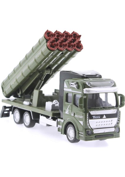 Sürtmeli Die Cast Metal Roketatar Rampalı Askeri Kamyon