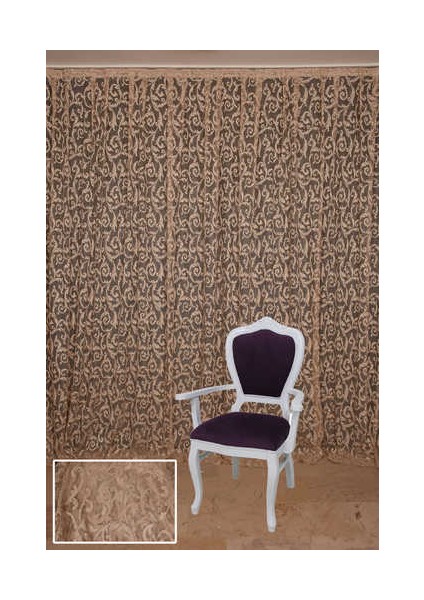 SULTAN 2 MODEL VİZON RENK TEK KANAT Hazır dikilmiş Pileli Fon Perde 300*260 cm