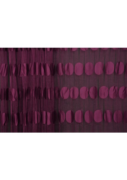 Büyük Puanlı Model Mor Renk İp Perde Hazır İp Perde 300 x 270 cm.