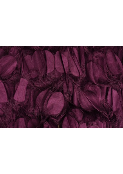 Büyük Puanlı Model Mor Renk İp Perde Hazır İp Perde 300 x 270 cm.