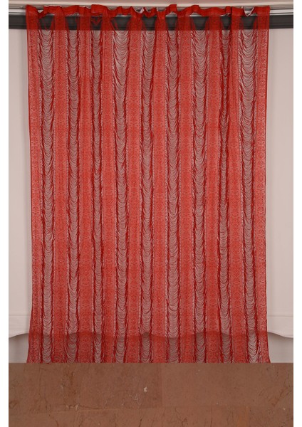 İtalyan Model Kurmızı Renk İp Perde Hazır İp Perde 280 x 310 cm.