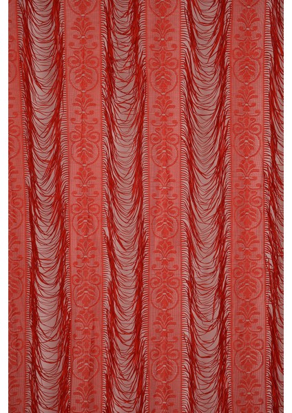 İtalyan Model Kurmızı Renk İp Perde Hazır İp Perde 280 x 310 cm.