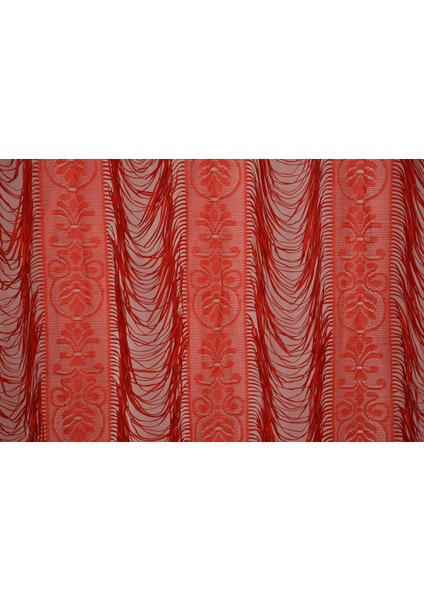 İtalyan Model Kurmızı Renk İp Perde Hazır İp Perde 280 x 310 cm.