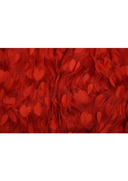 Kalpli Birleşik Model Kırmızı Renk İp Perde Hazır İp Perde 300 x 270 cm.