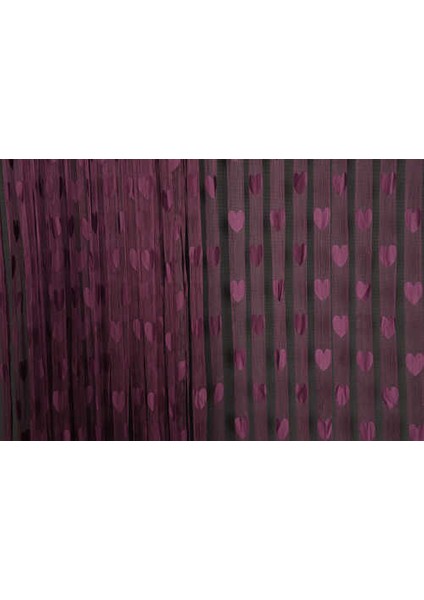 Kalpli Model Mor Renk İp Perde Hazır İp Perde 300 x 270 cm.