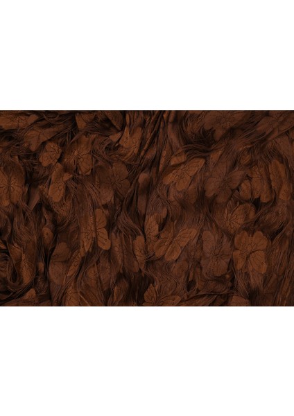 Kelebek Model Acı Kahve Renk İp Perde Hazır Düğmeleri Dikilmiş İp Perde 300 x 280 cm.