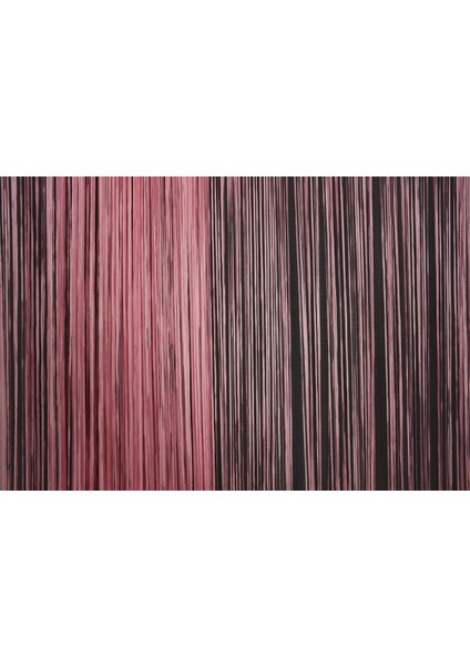 İp Model Pembe Renk İp Perde 300 x 280 cm. - 2 mm Şeritler Halinde Dokunmuş Düğmeli İp Perde