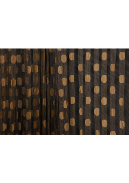 Puanlı Çift Renk Gold İp Perde Hazır Düğmeleri Dikilmiş İp Perde 300 x 270 cm. fırsatları