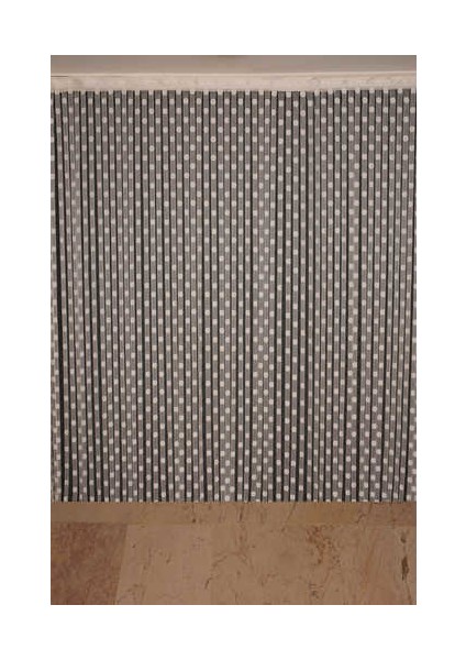 Puanlı Model Krem Renk İp Perde Hazır Düğmeleri Dikilmiş İp Perde 300 x 280 cm.