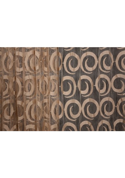 Vakko Model Vizon Renk İp Perde Hazır Düğmeleri Dikilmiş İp Perde 300 x 270 cm.