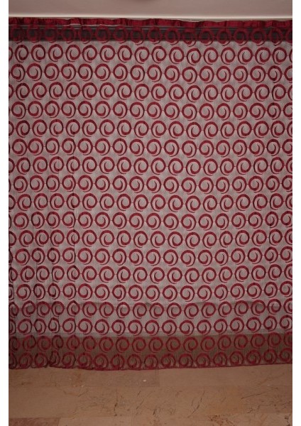 Vakko Model Bordo Renk İp Perde Hazır Düğmeleri Dikilmiş İp Perde 300 x 270 cm. fiyatları