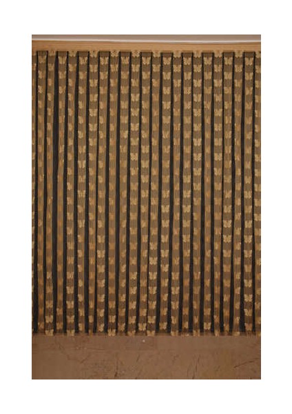 Kelebek Model Gold Renk İp Perde Hazır Düğmeleri Dikilmiş İp Perde 300 x 270 cm.