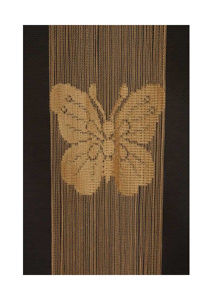 Kelebek Model Gold Renk İp Perde Hazır Düğmeleri Dikilmiş İp Perde 300 x 270 cm. fırsatları