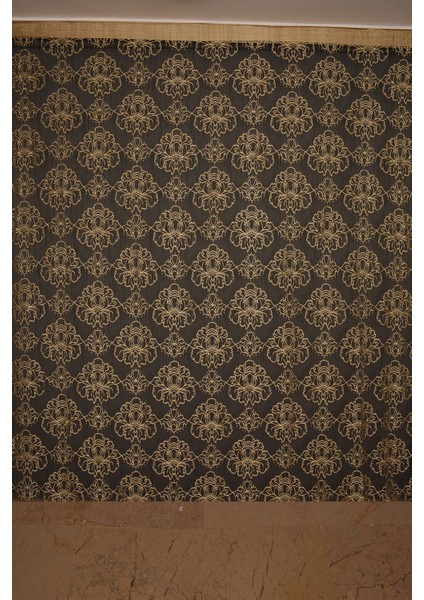 Örümcek Çift Renk Gold İp Perde Hazır Düğmeleri Dikilmiş İp Perde 300 x 270 cm.