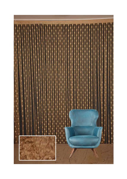 Puanlı Model Gold Renk İp Perde Hazır Düğmeleri Dikilmiş İp Perde 300 x 270 cm. fiyatları