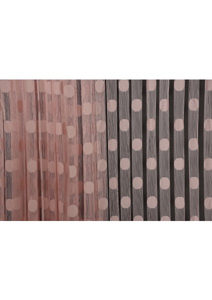 Puanlı Model Pudra Renk İp Perde Hazır Düğmeleri Dikilmiş İp Perde 300 x 280 cm. fırsatları