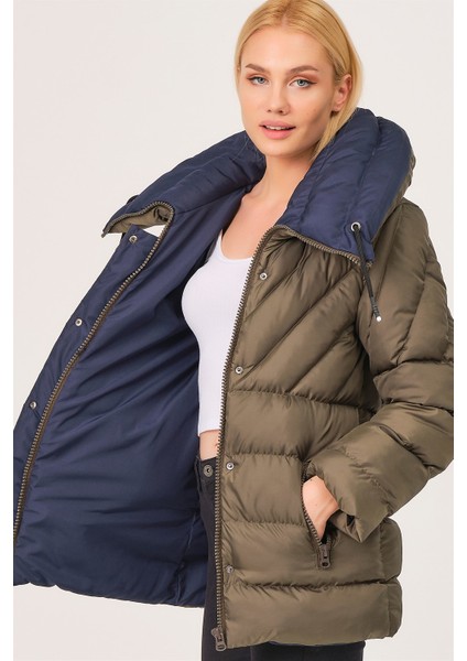 Z6683 Dewberry Kadın Mont-Haki