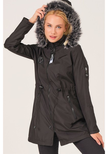 Z6689 Dewberry Içi Kuzulu Kadın Mont-Siyah indirimleri