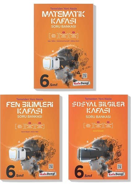 6.Sınıf Matematik Fen Sosyal Kafası Soru Seti 2022 (3 Kitap)