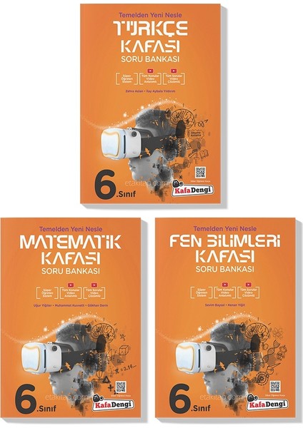 6.Sınıf Türkçe Matematik Fen Kafası Soru Seti 2022 (3 Kitap)