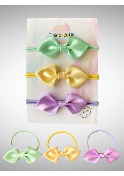 3'lü Saten Fiyonk Saç Bandı