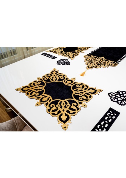 Amerikan Servis Runner Masa Örtüsü 19 Parça Işıltılı 32 x 42 cm