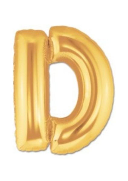D Harfi Altın Renk Folyo Balon 100 cm