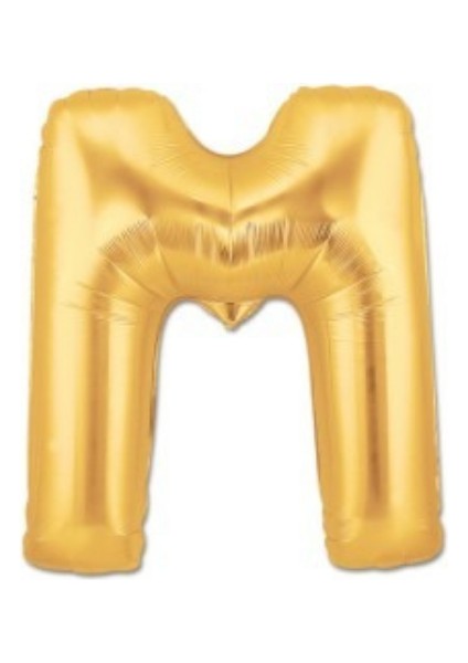 M Harfi Altın Renk Folyo Balon 100 cm