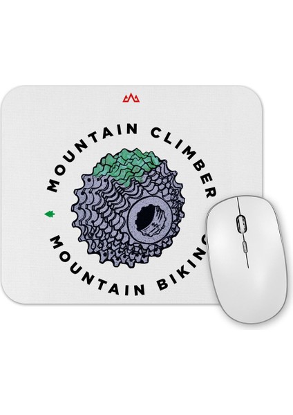 Mountain Bike Mtb Mountain Climber Branca Mouse Pad