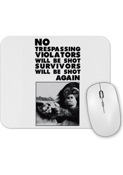 Macaco Atirador Branca Mouse Pad