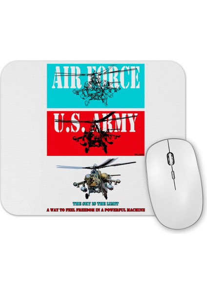 Flying Military Helicopter Army Mouse Pad