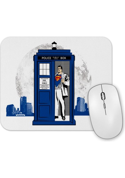 Supermen Tardis Mouse Pad