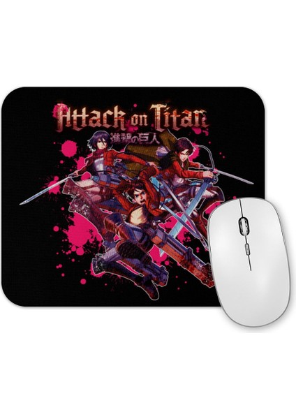 Attack On Titan Eren Levi Mikasa Mouse Pad