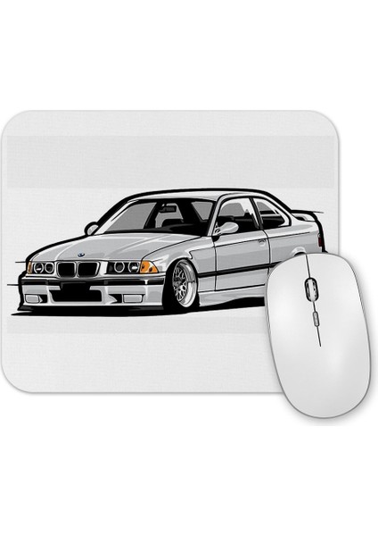 Bmw Stanced Out E36 Gray Mouse Pad