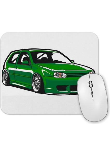 Stanced Out Golf Mk4 Green Mouse Pad