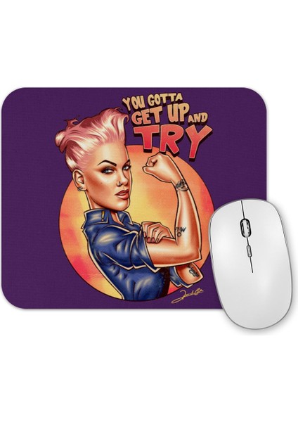 Pink Try Mouse Pad