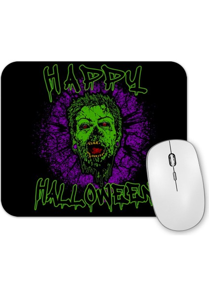 Zombie Purple Grunge Splatter Happy Halloween Mouse Pad