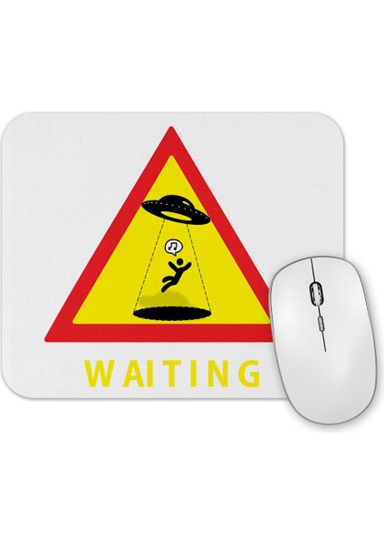 Waiting Esperando Black Mouse Pad