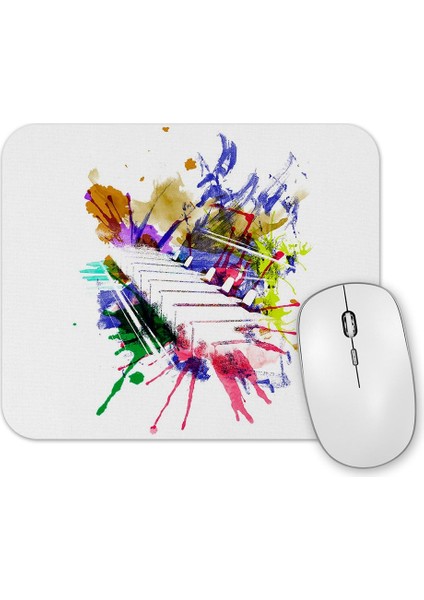 Renkli Piyano Müzik Notaları Mouse Pad