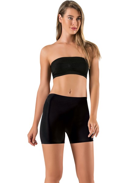 Lazer Kesim Kadın Uzun Şort Siyah Boxer Iz Yapmaz 1 Beden Ince Görünüm Silikonlu fiyatları
