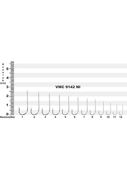 Vmc 9142NI - (1251) Düz Uzun Nikel Olta Iğnesi 100 Ad