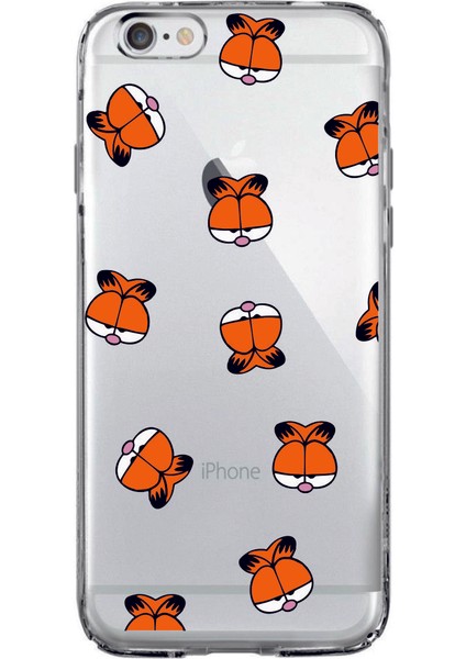 Apple iPhone 6s Plus Garfield Desenli Şeffaf Kılıf