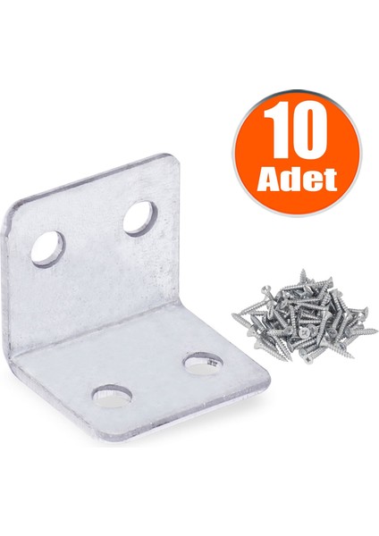 Mobilya Dolap Köşe Bağlantı Sabitleme L Demir Gönye 25x25x30 mm (10 ADET)