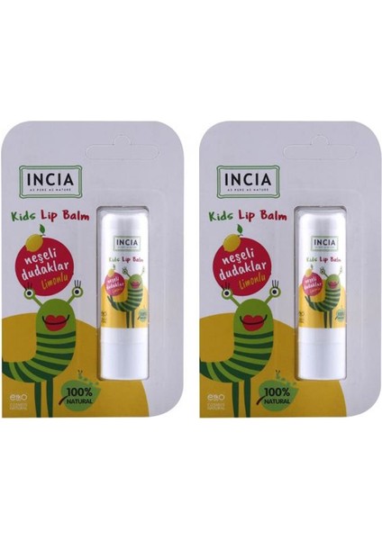 Kids Lip Balm Dudak Besleyici Limon 2x6 gr
