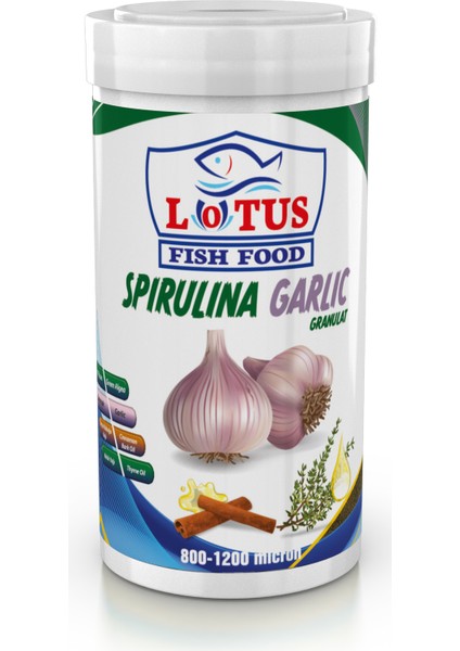 Cichlid Green Granules 1000ML + Lotus Spirulina Garlic 250ML Balık Yemi