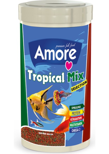 Tropical Mix Granules 1000ML + Ahm Guppy 250ML Kutu Balık Yemi