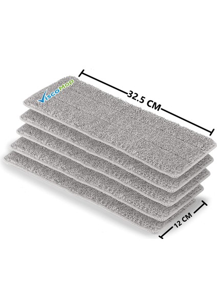 Tablet Mop Yedek Bezi 4 Adet Spin Mop Uyumlu (Tek Taraf Cepli)
