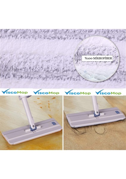 Tablet Mop Yedek Bezi 4 Adet Spin Mop Uyumlu (Tek Taraf Cepli)